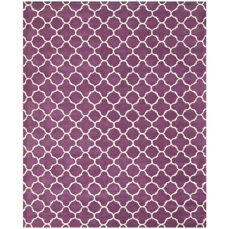 SAFAVIEH Chatham Hand Tufted Square Rug- Purple - Ivory- 7 x 7 ft. CHT717F-7SQ